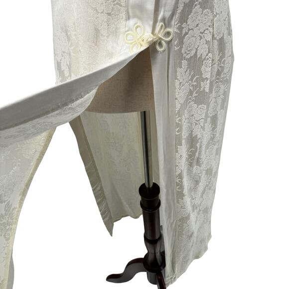 Vtg Cache High Collar Button Down Longline Vest 8 White Phoebe Buffay Coquette - Picture 7 of 11